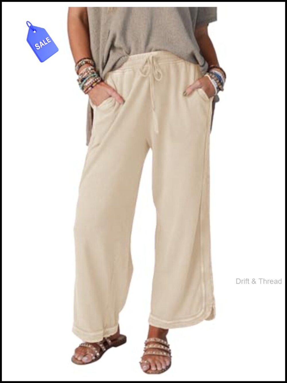 Women's Wide Leg Sweatpants High Waist Drawstring Baggy Athletic Pants with